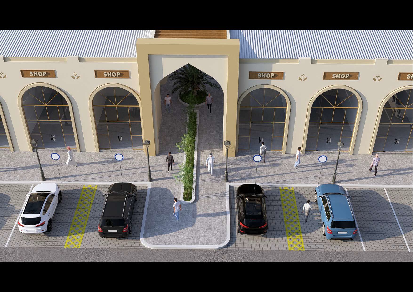 المدخل مع المحلات